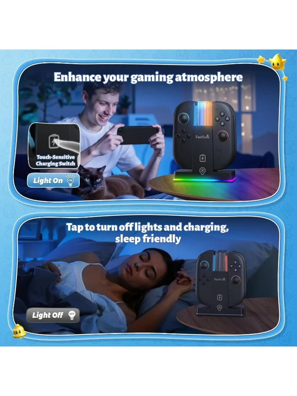 FASTSNAIL Charging Dock for Nintendo Switch 2(2025) for Joy-Con 2